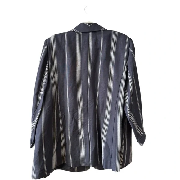 Lane Bryant The Bryant Linen Blend Blazer Jacket Plus Size 22 Blue Academia Work - Picture 10 of 11